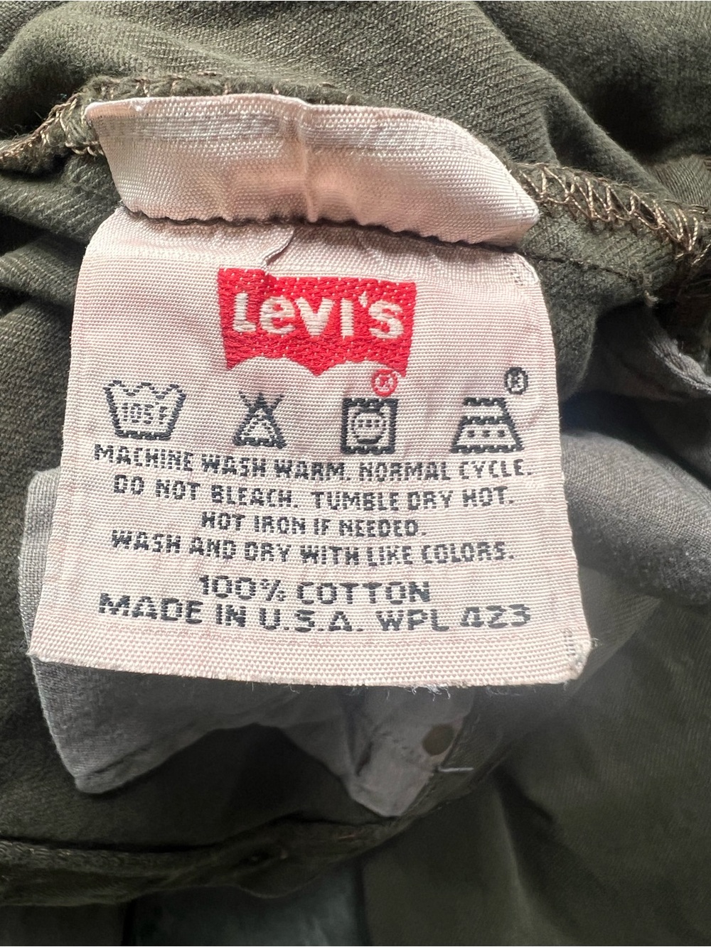 Vintage 90’s Levi's 501 men’s 32x32 Olive Green denim jeans made in USA - Picture 7 of 8